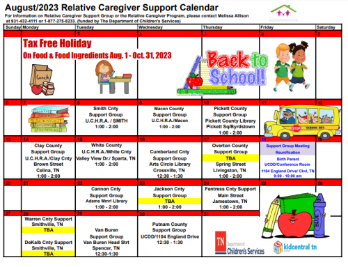 Relative Caregiver Program Announces Support Group Meetings (August 2023)