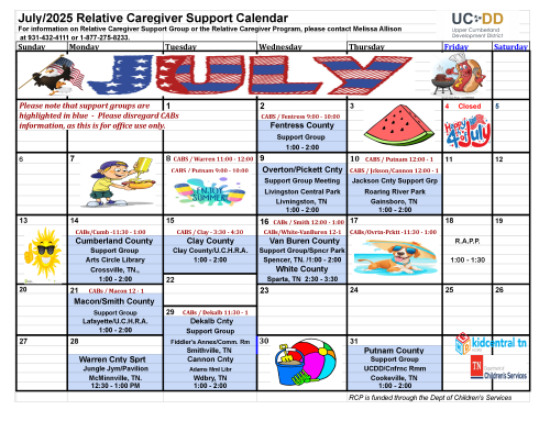 Relative Caregiver Meetings Announced for July 2025
