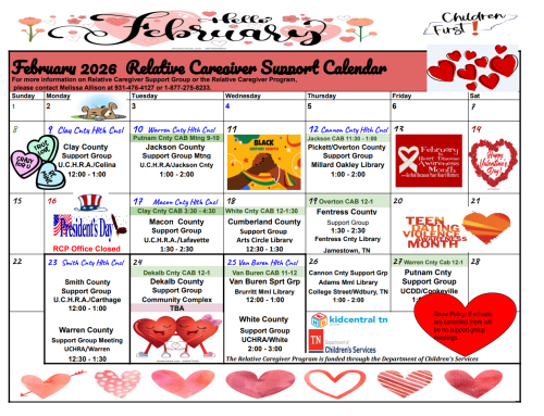 Relative Caregiver Meetings Announced for February 2026