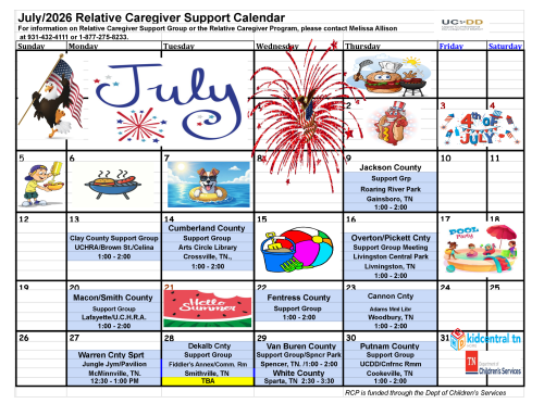 Relative Caregiver Meetings Announced for July 2026