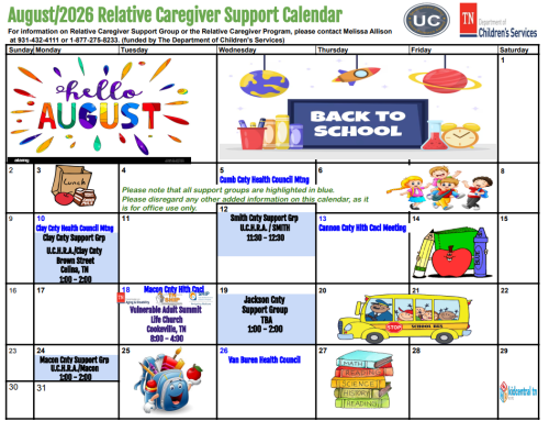 Relative Caregiver Meetings Announced for August 2026